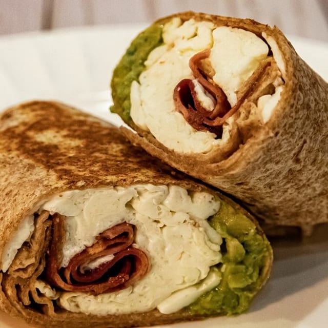 Egg White, Turkey Bacon, Avocado Wrap.