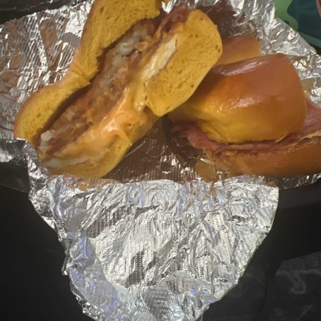 Breakfast Meat on a Bagel.